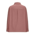 thumbnail image 6 of Dazajoo Cotton and Linen Shirts Women Summer Solid Color Long Sleeve Tops with Pockets 2025 Lightweight Casual Button Down Lapel Blouses,Pink,M, 6 of 7