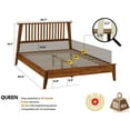 thumbnail image 2 of Acacia Kaylin Bed Frame with Headboard Solid Wood Platform Bed, Queen Bed Frame, Scandinavian Signature Wood Bed Compatible with All Mattress Types, Non-Slip and Noise-Free, Walnut, 2 of 2