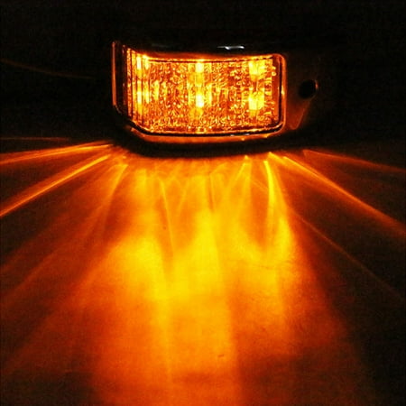 

Ymiko Truck Ceiling Lamp 2pcs Electroplated Roof Lamp Marker Light 6LEDs For Truck Trailer HL-M-001 Roof Lamp