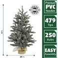 thumbnail image 5 of Fraser Hill Farm 4-Ft. Heritage Pine Artificial Tree with Burlap Base and Warm White LED Lights, FFHP056-5GRB, 5 of 5