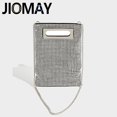 thumbnail image 2 of JIOMAY Bolsos de mano para mujer Bolsos de diseñador de lujo Carpeta Monederos con diamantes de imitación para mujer Monedero plateado portátil Bolso cuadrado de moda, 2 of 5