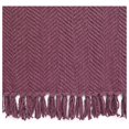 thumbnail image 6 of Throw Blanket for Couch Soft Knitted Textured Couch Cover Purple Tweed Blanket with Fringe Tassel for Home Décor Bed Sofa Chair, 60" x 80", Crushed Berry, 6 of 7