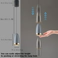 thumbnail image 5 of FSLiving 12W COB LED Track Spotlight H-Type Retractable Lift Droplight with Aluminum Shade Remote Control Pendant Light Stepless Dimming Color Changing for Kitchen Island Sink,Grey - 3 Lights, 5 of 9