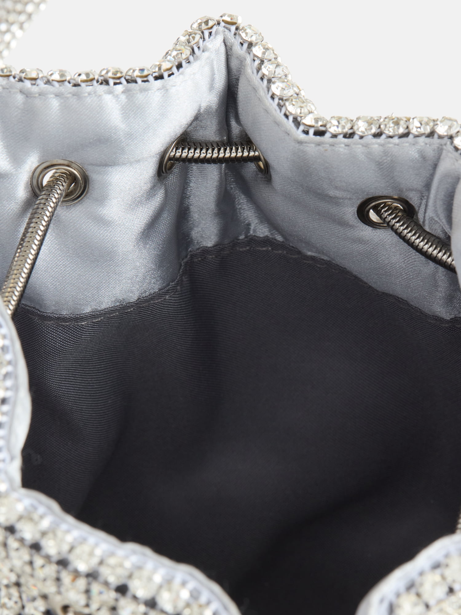 Scoop Women's Faux Rhinestone Bucket Bag, Silver Tone