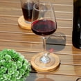 thumbnail image 4 of Wood Coasters for Drinks Tabletop Protection with Holder Set of 6, Acacia Wooden Coasters for Coffee Table Dining Table Desk Round with Non-Slip Pad Cup Coasters for Home Office, 4 of 8