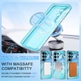 thumbnail image 5 of CASEFIV Compatible with Magnetic for Samsung Galaxy S26 Ultra Case with Invisible Ring Stand,Rugged Slim Shockproof Marble Pattern Design Case for Women Men Girls,Blue Marble, 5 of 8