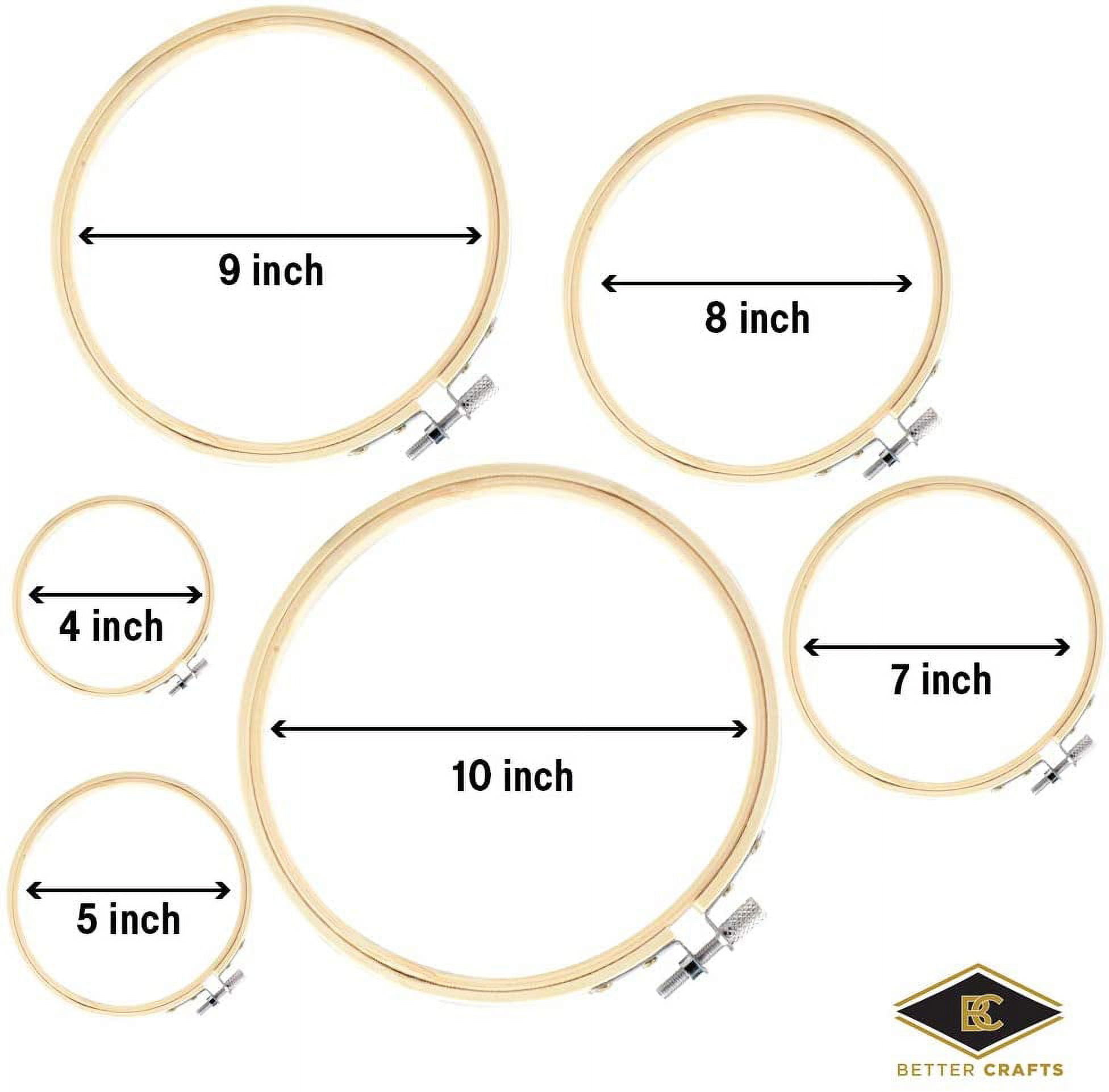  Better Crafts 6 Inch Embroidery Hoop Wooden Circle Cross Stitch  Hoop for Embroidery and Art Craft Handy Sewing (2 Pieces, 6-Inch)