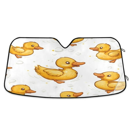 Car Sun Visor 53*23.5Inch Windshield Sun Shield Car Sun Curtain Car Sun Shield Car Sun Insulation Suitable For Most Vehicles Cute Yellow Duckling2