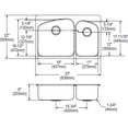 thumbnail image 6 of Elkay Dayton Stainless Steel 33" x 22" x 8", 60/40 Double Bowl Dual Mount Sink, 6 of 6