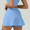 thumbnail image 6 of oqasdz Women's New Summer Solid Color Tennis Short Skirt Ice Sense Movement Slit Culottes Running Fitness Sports Tennis Skirt, 6 of 8