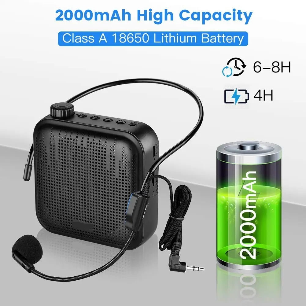 Portable Voice Amplifier Megaphone Mini Audio Speaker With Microphone Recharable Ultralight Loudspeaker For Teachers ,High Sound