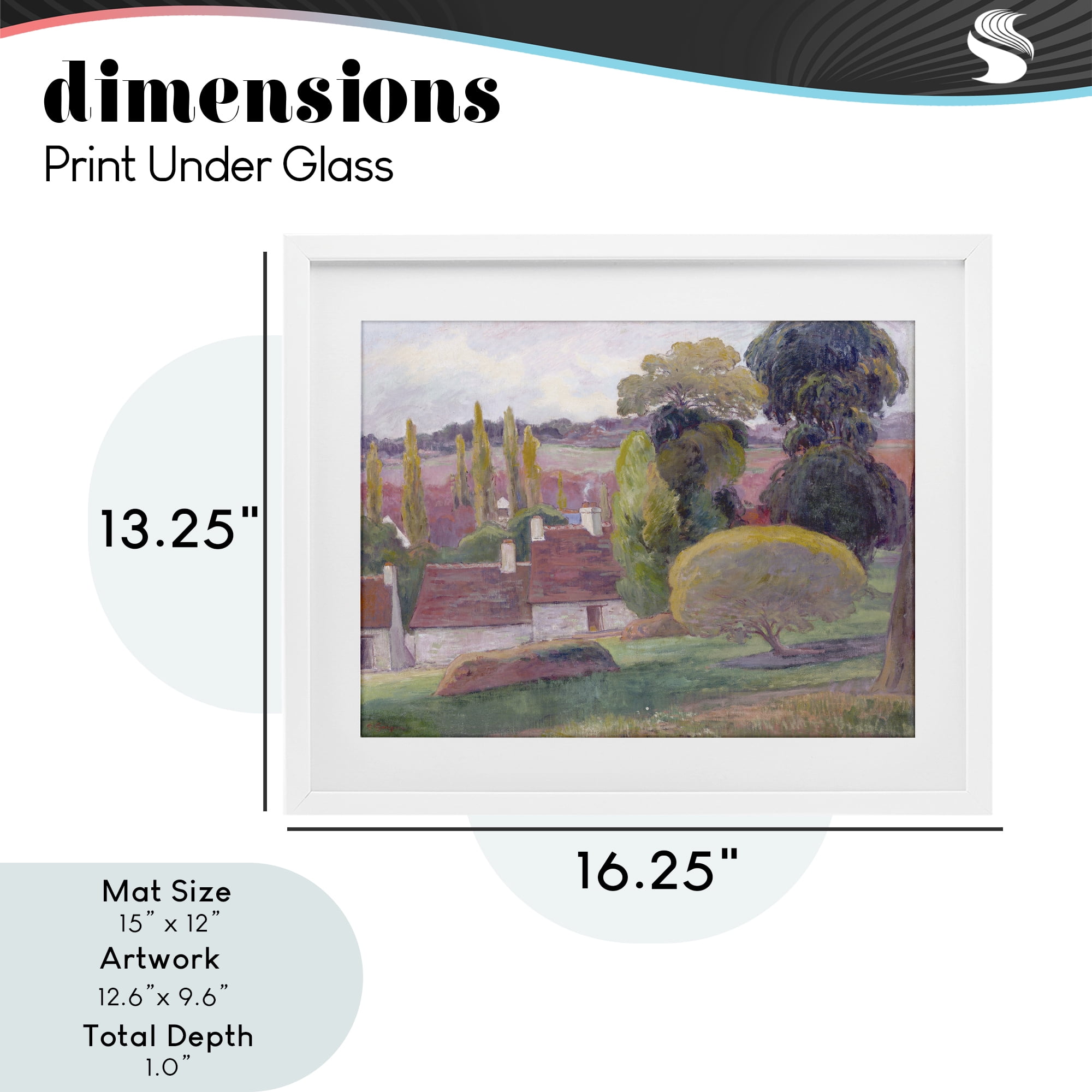 Stupell Industries A Farm In Brittany Gauguin White Framed Print Under Glass, design by Stellar Design Studio