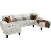YESHOMY Convertible Sectional Sofa U-Shaped Couch with Soft Modern Cotton Chenille