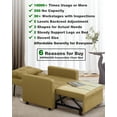 thumbnail image 4 of BIGSYY Canapé-Lit Convertible Moderne 3-en-1 pour Adulte, Fauteuil Inclinable Réglable, Charge Maximale de 350 Lb, Lin, Kaki, 4 of 7