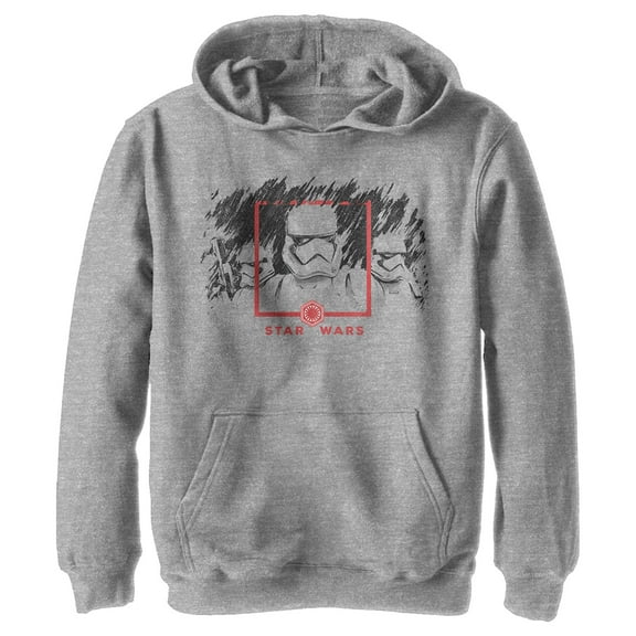 Boy's Star Wars: The Rise of Skywalker Stormtrooper Smudge  Pull Over Hoodie Athletic Heather X Large