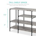 thumbnail image 3 of Best Choice Products 55in Industrial 4-Tier Console Table w/ Tall Shelves, Metal Frame - Gray, 3 of 8
