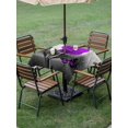 thumbnail image 3 of Outdoor Tablecloth with Umbrella Hole and Zipper, Purple Rose Square Table Cloth 54x54 Inch Waterproof Tablecloth, Raindrops Floral Butterfly Abstract Grey Art Picnic Table Cover for Patio Camping, 3 of 7