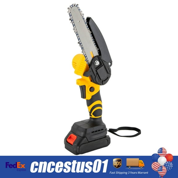 6-Inch Cordless Mini Chainsaw with 2 Batteries - 20V Portable Electric Pruning Saw for Garden