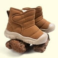 thumbnail image 6 of Quealent Baby Boys Girls Winter Warm Shoes Cozy Fleece Snow Boots Toddler Non-Slip Walking Shoes Infant Outdoor Water Resistance Faux Furry Booties Brown for Size 6, 6 of 9