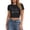 Black, variant on Women Tees Shirts Tops Western Graphic Cowboy Country Music Letter Cropped Fall Fashion Y2K Clothes 2025