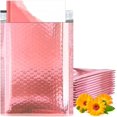 thumbnail image 1 of Sobres acolchados metálicos de 6,5 x 9, color oro rosa, paquete de 25 sobres acolchados para correo; sobres de burbujas autosellados; sobres de envío acolchados; Lindo embalaje para pequeñas empresas, 1 of 7