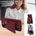 thumbnail image 6 of Nalacover RFID Blocking Wallet Case for iPhone 14, Shockproof PU Leather Magnetic Button Zipper Purse Card Slots & Kickstand Crossbody Phone Case with Shoulder & Wrist Strap,Winered, 6 of 12
