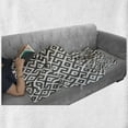 thumbnail image 6 of Modern Soft Flannel Fleece Blanket, Graphic Style Geometrical Image with White Borders and Antique Lines Print, Cozy Plush for Indoor and Outdoor Use, 70" x 90", White and Army Green, by Ambesonne, 6 of 6