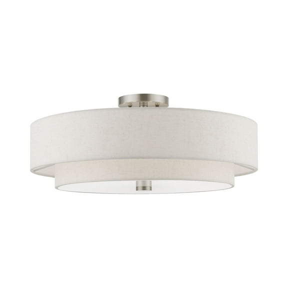 Livex Lighting - Meridian - 5 Light Semi-Flush Mount In Transitional Style-9.5
