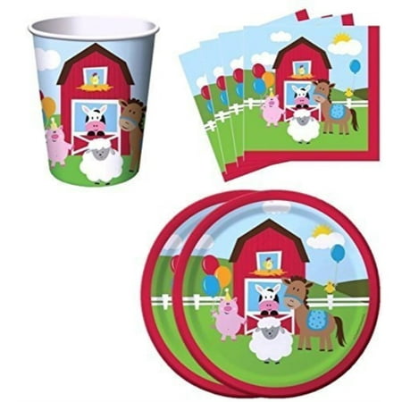 farm house fun barnyard animals birthday party supplies set plates napkins cups kit for 16 by creative converting