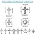 thumbnail image 2 of 13 Styles Tibetan Style Cross Charm Pendants 130Pcs Alloy Crucifix Pendants for Jewelry Making Supplies Antique Silver Plated Cross Charms for Earring Bracelet Necklace DIY Crafts, 2 of 7