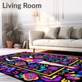 thumbnail image 2 of ODIKA 2x3 Machine Washable Non-Slip Area Rug, Charming Dancer Motif with Abstract Floral Background Latch Hook Ultra Soft Rug, None, 645922, 2 of 7