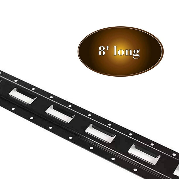 DC Cargo Mall Four 8ft ETrack Rails, Vertical Powder Coated TieDowns Long Heavy Duty Steel