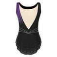 thumbnail image 4 of RUNQHUI Justaucorps de Gymnastique Rythmique Sans Manches avec Strass pour Femmes, Violet TG, 4 of 7