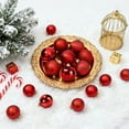 thumbnail image 6 of Behome 36 Pack Christmas Ball Ornaments, 6 Styles Xmas Ball with Hanging Loop, Red Xmas Ball Set for Xmas Tree, Holiday Party, 6 of 6