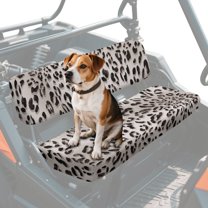 ZIATUBLES 2-Pack UTV Seat Covers, Universal Waterproof Scratch-Resistant Front Bench Protector Set for Mule, Easy Install Clean Deocr Accessory, Gray Leopard Print