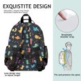 thumbnail image 5 of Dinosaur and Planets Blue Pattern Cute School Backpack Bag for School with Padded Back and Adjustable Shoulder Straps 15.25"x11.5"x5.25", 5 of 5