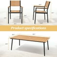 thumbnail image 3 of Pellebant 9 Pcs Yellow Patio Set 8 Armless Chairs 1 Table with Umbrella Hole, 3 of 7