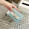 thumbnail image 4 of ID Short Wallet with Hit Color and Bow Tie Design Multifunctional Purse featuring Multiple Card Slots Clutch and Phone Bag for Women Blue,One Size, 4 of 4