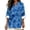 Blue Flower, variant on Blue Flower Print Womens Long Sleeve Tops Cotton Linen Shirts Notch V Neck Casual Loose Fit Blouses Boho Fashion Graphic Tee for Beach Travel, Size M