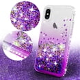 thumbnail image 2 of Compatible for Apple iPhone XR Case, with [Temper Glass Screen Protector] SOGA Diamond Glitter Liquid Quicksand Cover Cute Girl Women Phone Case for iPhone XR 6.1 [Cear/Purple], 2 of 5