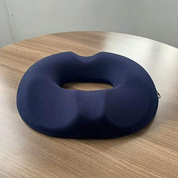 Donut Pillow,Hemmoroid Pillow,Tailbone Hemorrhoid Seat Cushion,Tailbone Pain Relief,High Resilience Memory Foam,Large Size,No Odor,Especially Suitable for Long Sitter,Office,Game,Car,Navy Blue