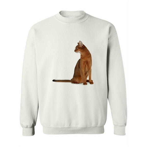 Lovely Abyssinian Cat Sitting Sweatshirt Women -Image by Shutterstock, Female x-Large