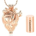 thumbnail image 3 of Fashion Human Anatomy Necklace Jewelry Urn Necklace Heart Charm Necklace Cremation Jewelry Pendant Necklace for Ashes Holder Adjustable 20" Chain, 3 of 8