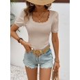thumbnail image 4 of Womens Square Neck Short Sleeve Summer Blouse For Women, 4 of 4