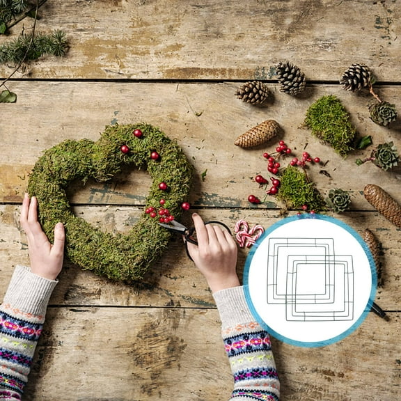 ROSENICE 2Pcs Fall Thanksgiving Harvest Wreath Decorations Square Iron 13.8X13.8in