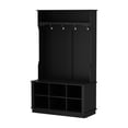thumbnail image 6 of WIAWG Hall Tree with Storage Bench, 3-in-1 Entryway Coat Rack with 4 Hooks, Coat Hanger, Storage Cube for Entrance Hallway, Black, 6 of 6