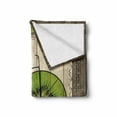 thumbnail image 2 of Kiwi Soft Flannel Fleece Throw Blanket, Abstract Retro Bike with Fruit Wheels in Antique Frame Illustration, Cozy Plush for Indoor and Outdoor Use, 60" x 80", Lime Green Beige, by Ambesonne, 2 of 6