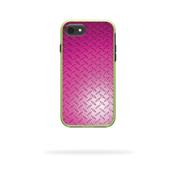 MightySkins LIFSLIP8-pink diamond plate Skin for Lifeproof Slam iPhone SE 2020 7 & 8 - Pink Diamond Plate