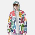 thumbnail image 2 of Vsdgher Sweat à Capuche Imprimé Papillons Colorés pour Hommes Femmes, Manches Longues Protection Solaire Pêche pour Course Natation-TG, 2 of 7