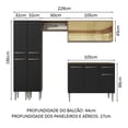 thumbnail image 3 of Cocina Integral 229cm Marrón/Negro Emilly Madesa 06, 3 of 5